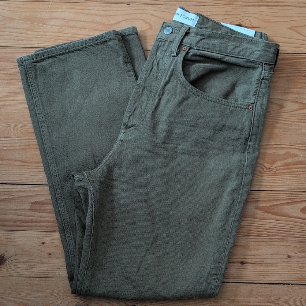 Denim Forum Khaki High Rise Jeans